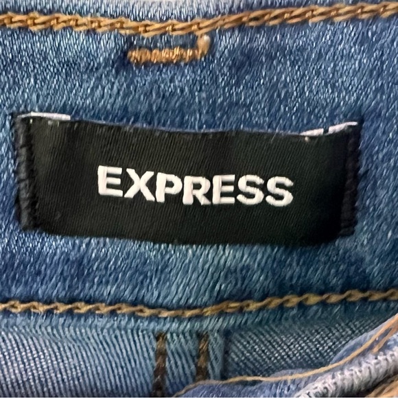 Express Mom Jean Women Size 0 Super High Rise Teen Junior Distressed Ankle Short - Picture 3 of 11